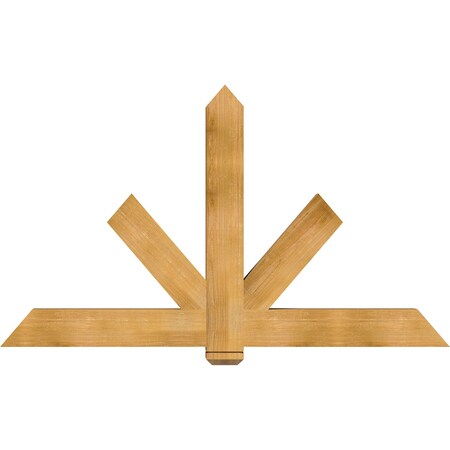 Ekena Millwork Kennewick Rough Sawn Timber Gable Bracket, Western Red Cedar, 72"W x 42"H x 4"D x 6"F, 14/12 Pitch GBW072X42X0406KEN00RWR